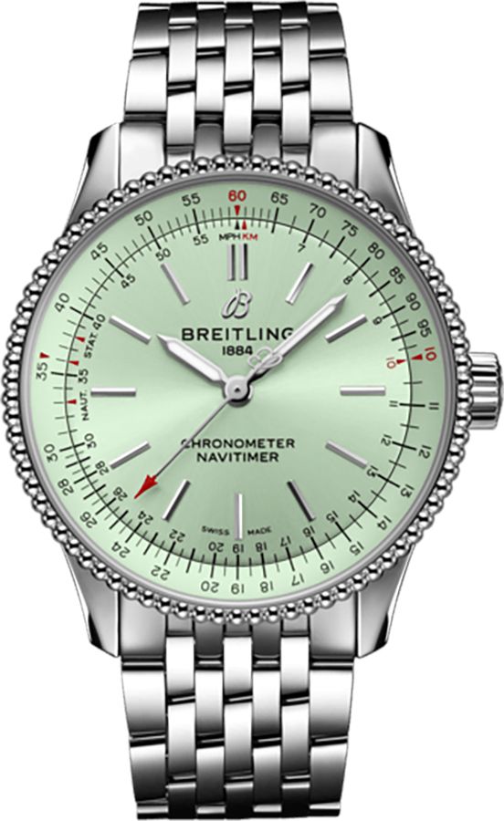 Breitling Navitimer Watches Ladies Green Self Winding Automatic A17395361L1A1 Watch