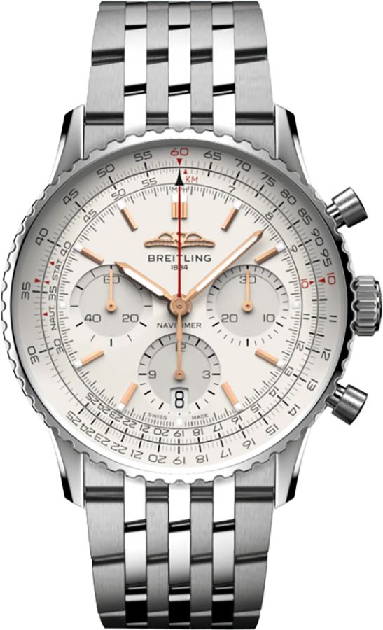Breitling Navitimer Watches Mens Silver Self Winding Automatic AB0139211G1A1 Watch