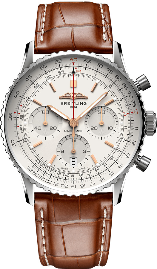 Breitling Navitimer Watches Mens Silver Self Winding Automatic AB0139211G1P1 Watch