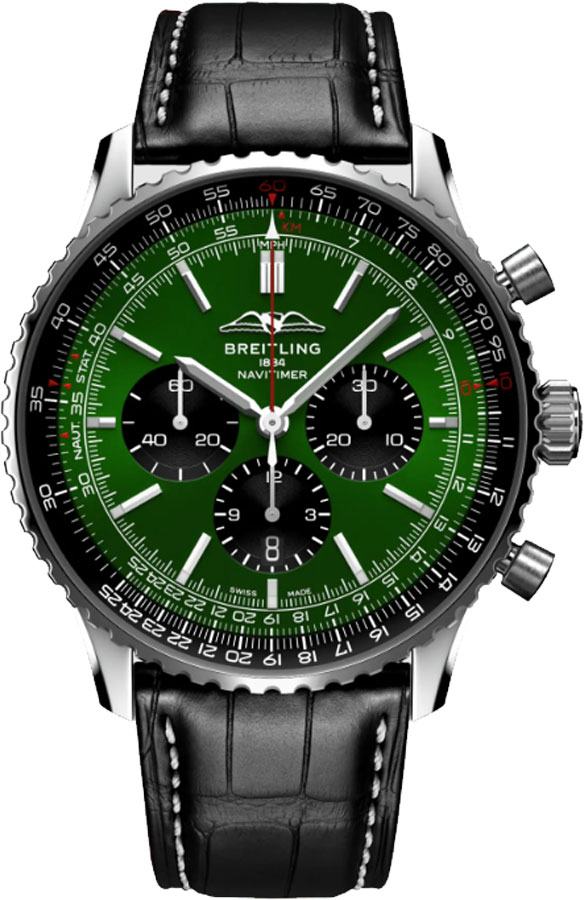 Breitling Navitimer Watches Mens Green Self winding Automatic AB0137241L1P1 Watch