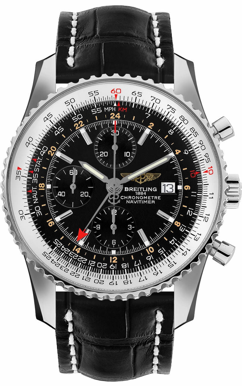 Breitling Navitimer Watches Mens Black Dial Self winding Automatic Chronometer A2432212-B726-761P Watch