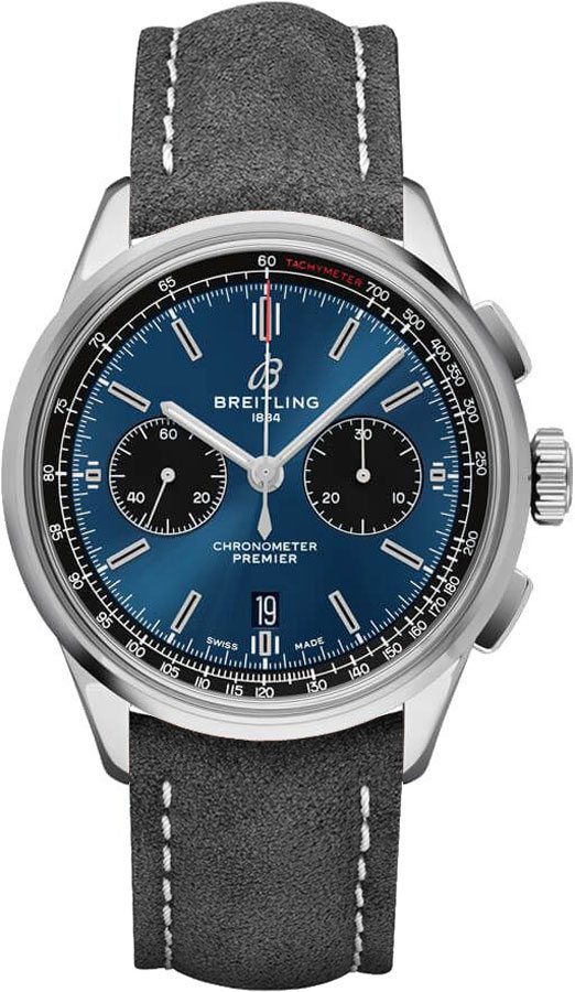 Breitling Premier Watches Mens Blue Self Winding Automatic AB0118221C1X4 Watch