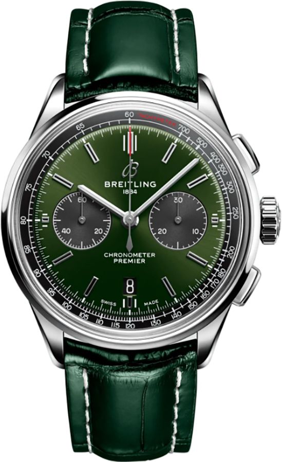 Breitling Premier Watches Mens Green Self Winding Automatic AB0118221L1P2 Watch