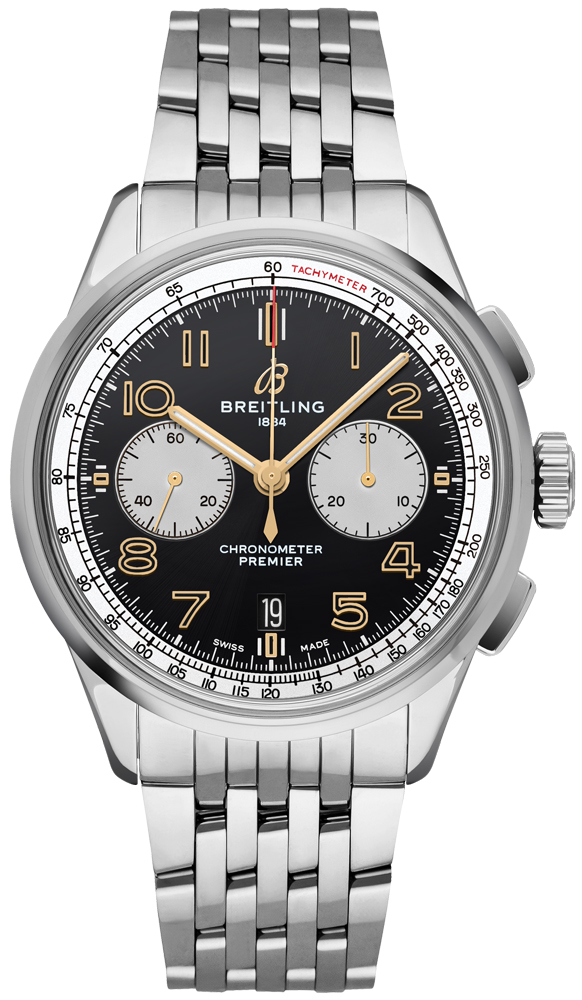 Breitling Premier Watches Mens Black Self winding Automatic Chronometer AB0118A21B1A1 Watch