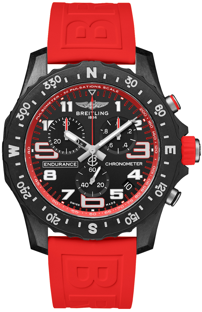 Breitling Professional Watches Mens Black Dial with Red Accents Battery Operated Quartz X82310D91B1S1 Watch