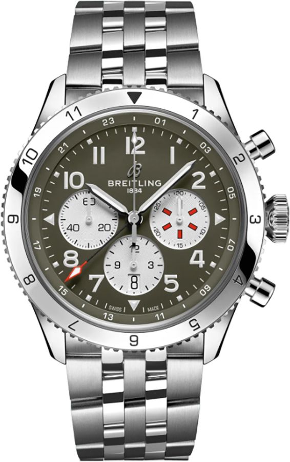 Breitling Navitimer Aviator 8 Watches Mens Green Self winding Automatic AB04452A1L1A1 Watch