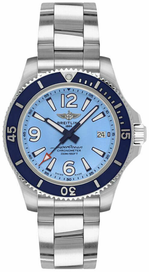 Breitling Superocean Watches Ladies Light Blue Self winding Automatic A17316D81C1A1 Watch