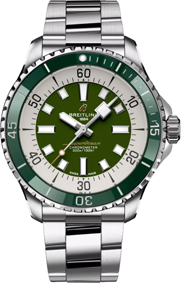 Breitling Superocean Watches Mens Green Self Winding Automatic A17376A31L1A1 Watch