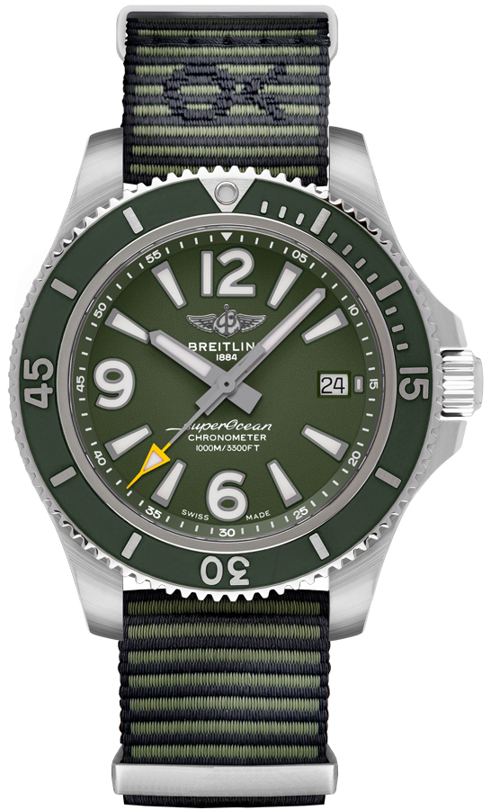 Breitling Superocean Watches Mens Green Self winding Automatic A17367A11L1W1 Watch