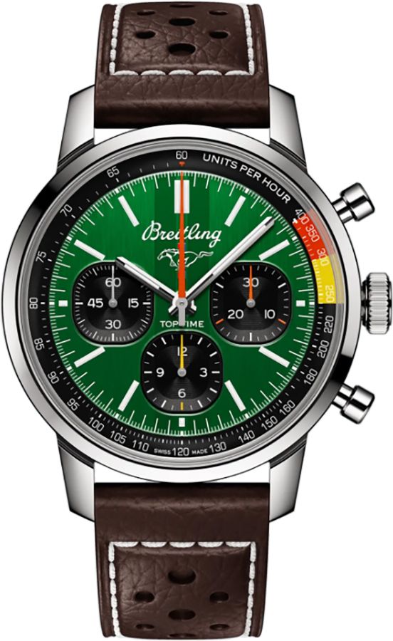 Breitling Top Time Watches Mens Green Self Winding Automatic AB01762A1L1X1 Watch