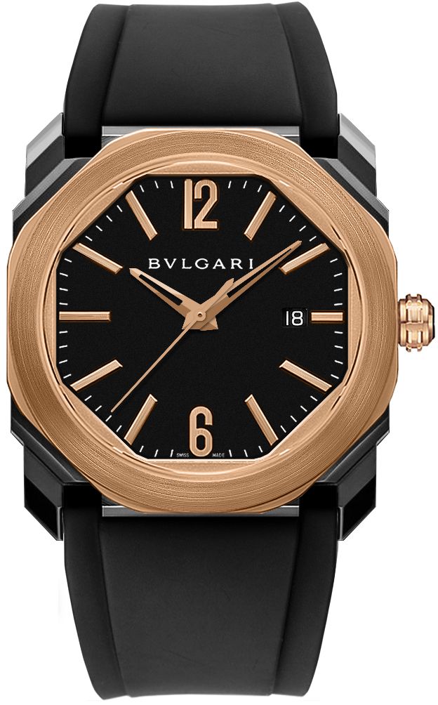 Bvlgari Octo Watches Mens Black Self Winding Automatic 102485 Watch