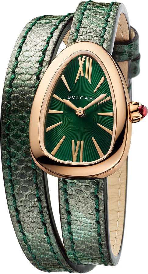 Bvlgari Serpenti Watches Ladies Lacquered Green Battery Operated Quartz 102726 Watch