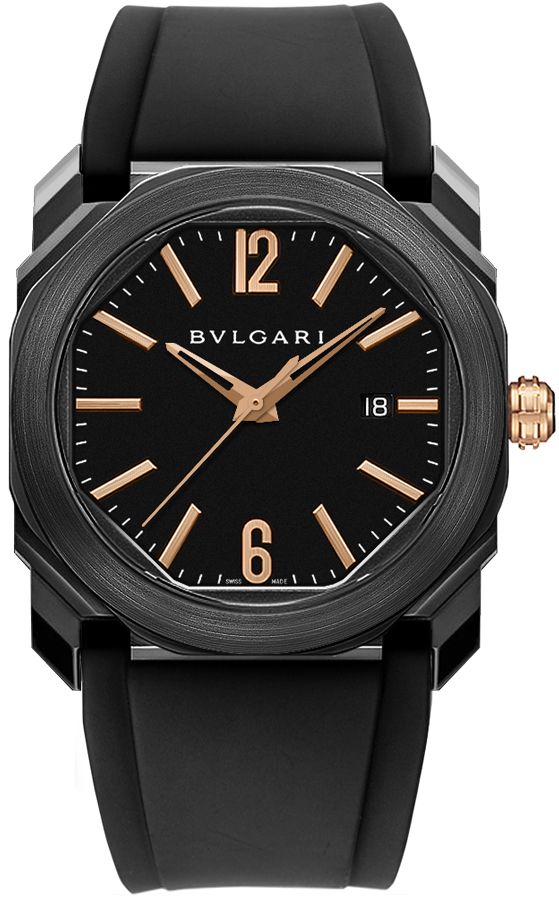 Bvlgari Octo Watches Mens Black Self Winding Automatic 102581 Watch