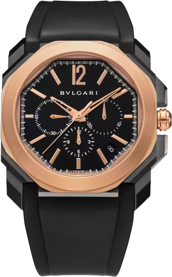 Bvlgari Octo Watches Mens Black Self Winding Automatic 102488 Watch