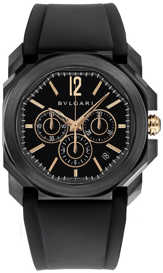Bvlgari Octo Chronograph Watches Mens Black Self Winding Automatic 102630 Watch