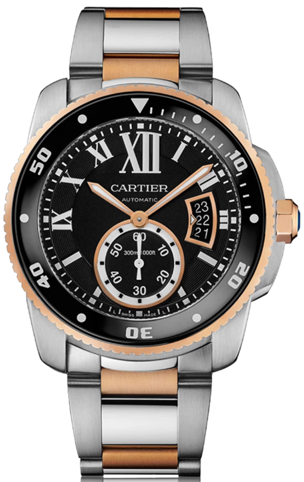 Cartier Calibre De Cartier Diver Watches Mens Black Self winding Automatic W7100054 Watch