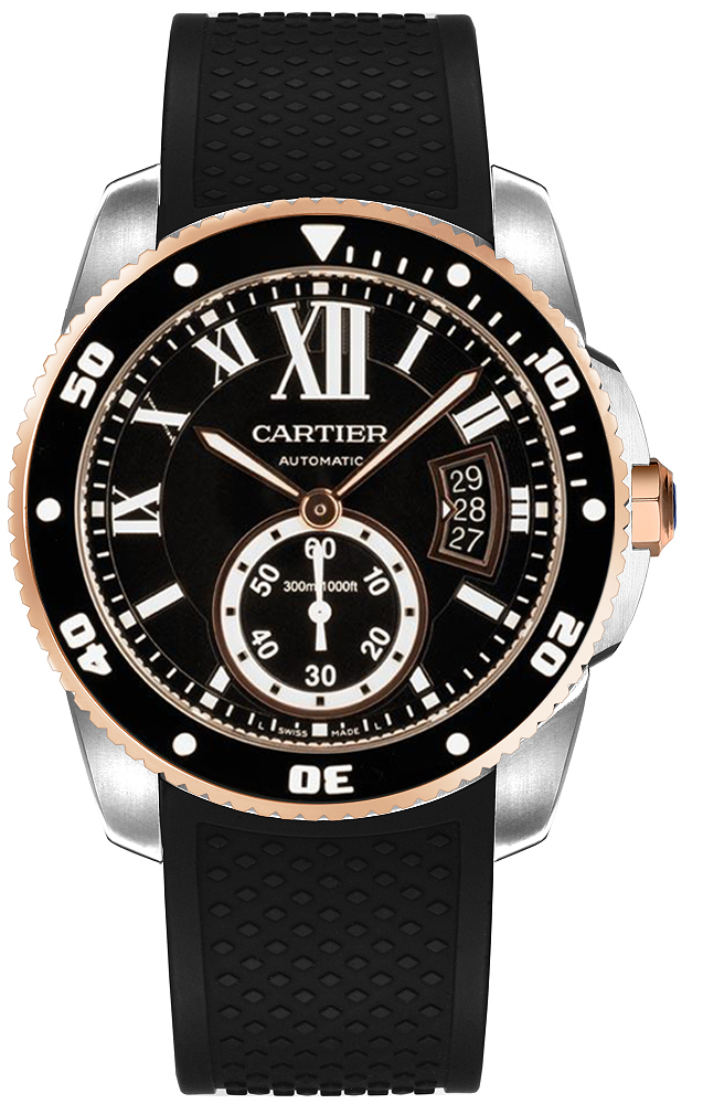 Cartier Calibre De Cartier Diver Watches  Black Self winding Automatic W7100055 Watch