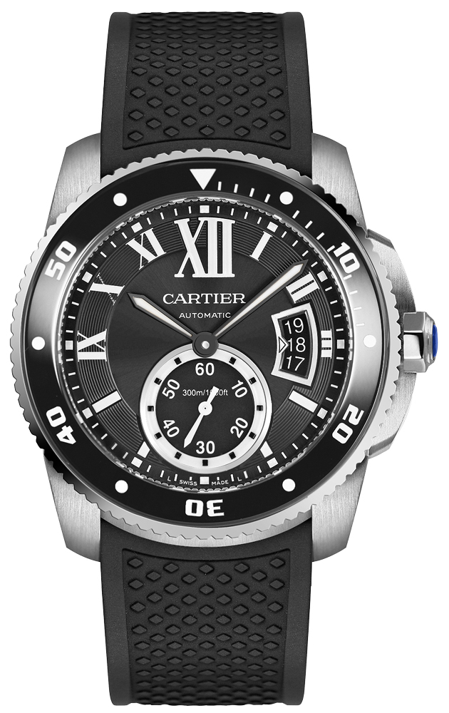 Cartier Calibre De Cartier Diver Watches Mens Black Self winding Automatic W7100056 Watch