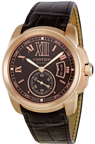 Cartier Calibre De Cartier Watches Mens Brown Self winding Automatic W7100007 Watch