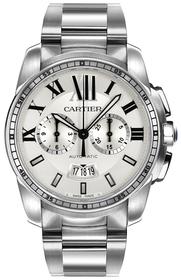 Cartier Calibre De Cartier Watches Mens Opaline Silver Self winding Automatic W7100045 Watch