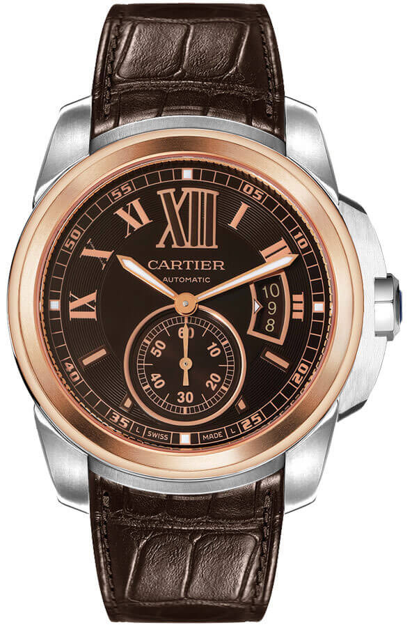 Cartier Calibre De Cartier Watches Mens Brown Self winding Automatic W7100051 Watch