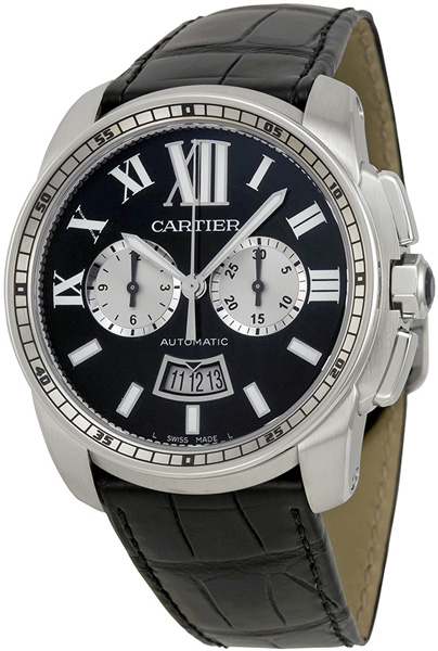 Cartier Calibre De Cartier Watches Mens Black Self winding Automatic W7100060 Watch