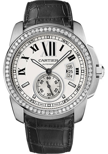 Cartier Calibre De Cartier Watches Mens Silver Self winding Automatic WF100003 Watch