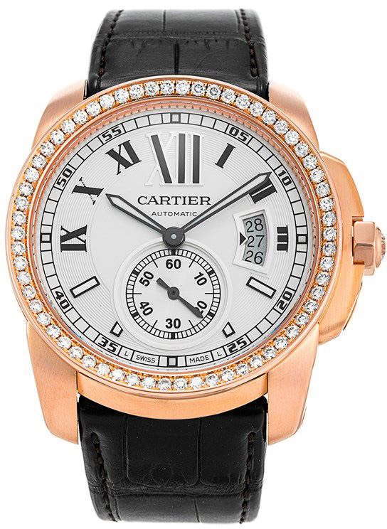 Cartier Calibre De Cartier Watches Mens Silver Self winding Automatic WF100005 Watch