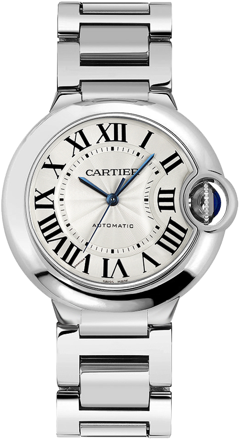 Cartier Ballon Bleu Watches Ladies Guilloche Silver Self winding Automatic WSBB0048 Watch