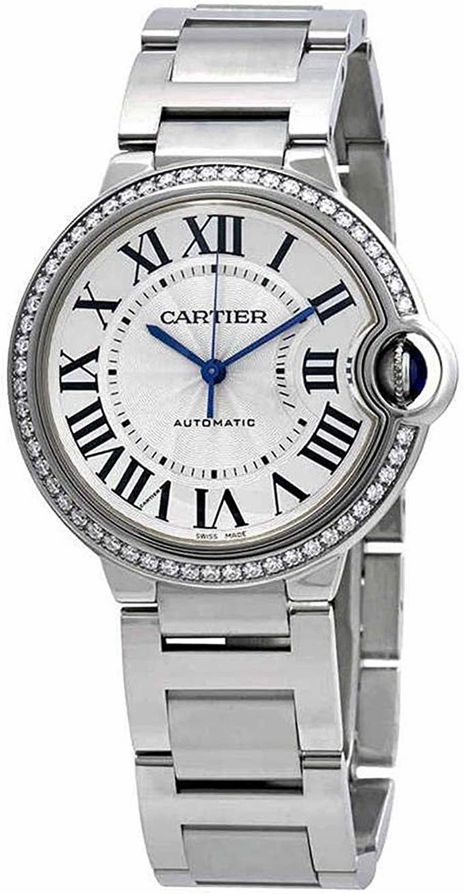 Cartier Ballon Bleu Watches Ladies Sunray Silver Self winding Automatic W4BB0017 Watch