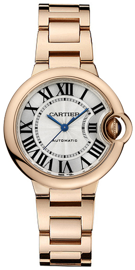 Cartier Ballon Bleu Watches Ladies Roman Numeral Lacquered Guilloche Opaline Silver Self winding Automatic W6920068 Watch