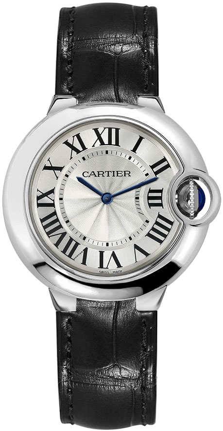 Cartier Ballon Bleu Watches Ladies Guilloche Silver Battery Operated Quartz WSBB0034 Watch