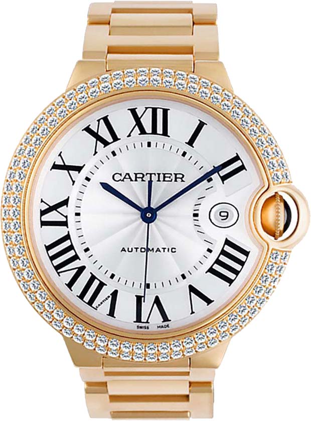 Cartier Ballon Bleu Watches Mens Silver Self winding Automatic WE9008Z3 Watch