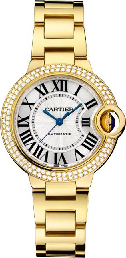 Cartier Ballon Bleu Watches Ladies Lacquered Guilloche Opaline Silver Self winding Automatic WJBB0002 Watch