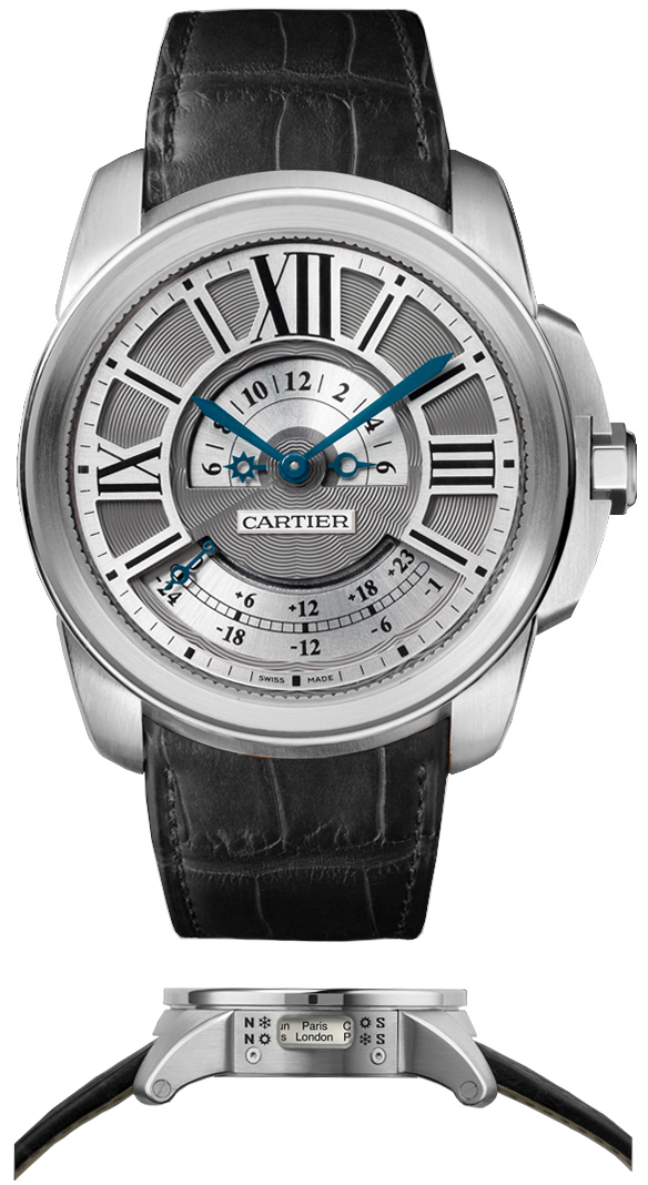 Cartier Calibre De Cartier Watches Mens Slate Guilloche Grey Self winding Automatic W7100026 Watch