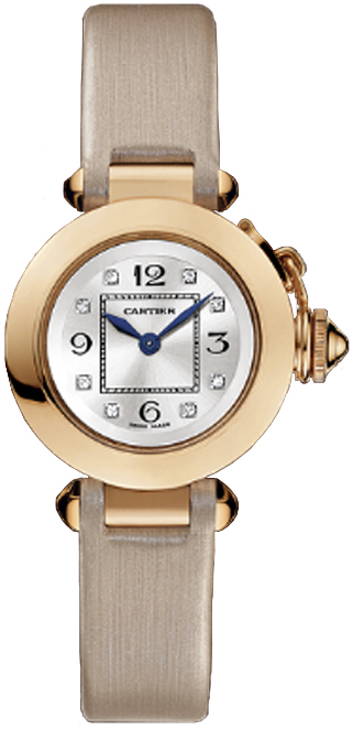 Cartier Pasha Watches Ladies Silver Dial Set with Diamonds Battery Operated Quartz WJ124028 Watch