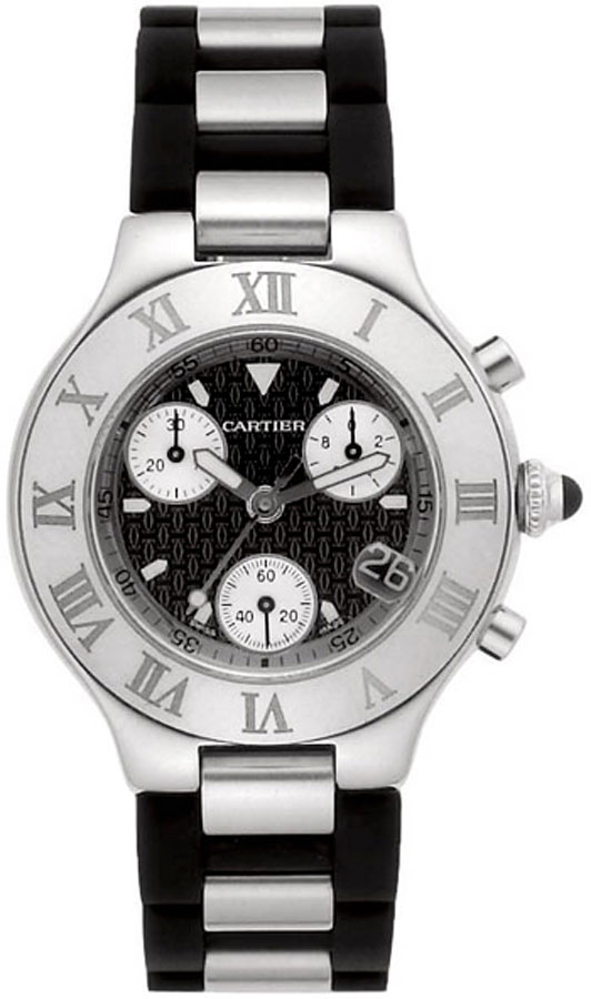 Cartier Must 21 Watches Mens Black Battery Operated Quartz W10125U2 Watch