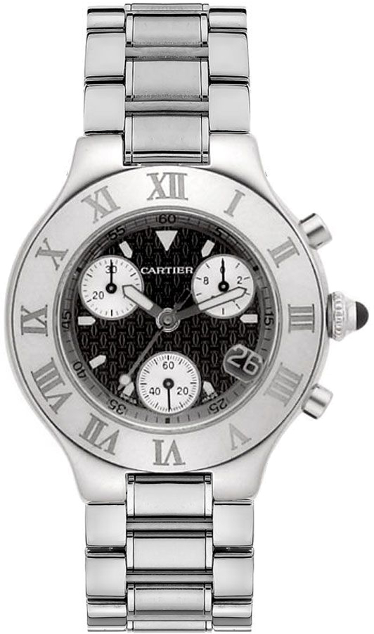 Cartier Must 21 Watches Mens Black Battery Operated Quartz W10172T2 Watch