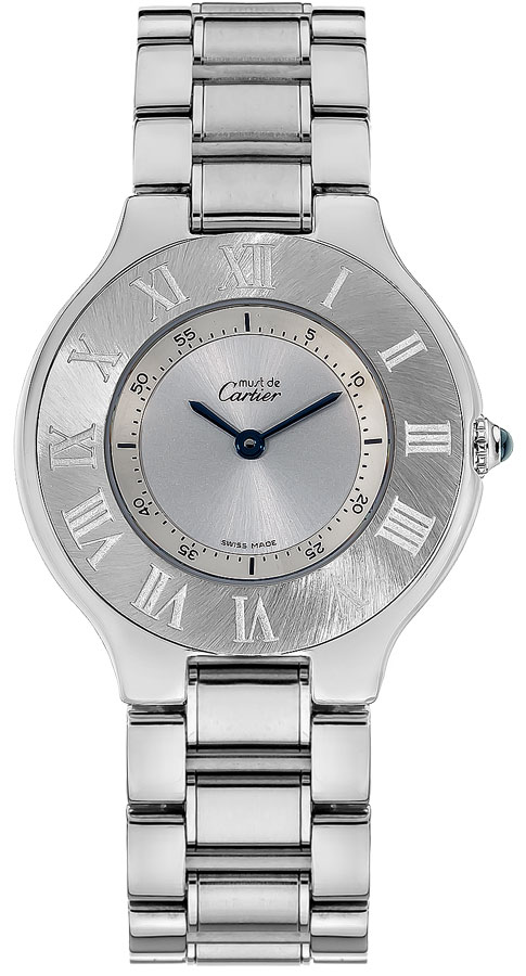 Cartier Must 21 Watches Ladies Silver Battery Operated Quartz W10110T2 Watch