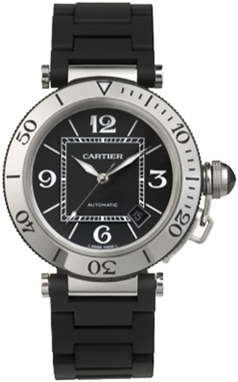 Cartier Pasha Watches Mens Black Self winding Automatic W31077U2 Watch