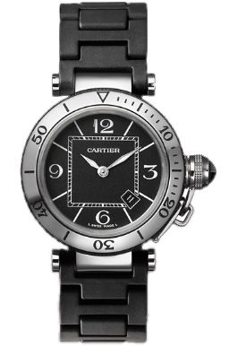 Cartier Pasha Watches Ladies Black Battery Operated Quartz W3140003 Watch