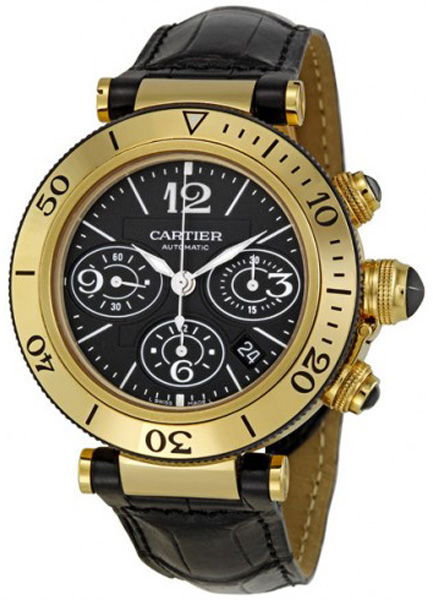 Cartier Pasha Watches Mens Black Self winding Automatic W3030017 Watch