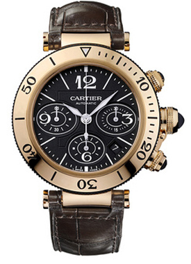 Cartier Pasha Watches Mens Black Self winding Automatic W3030018 Watch