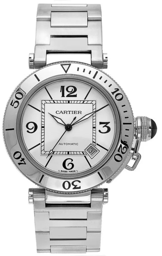 Cartier Pasha Watches Mens Silver Self winding Automatic W31080M7 Watch