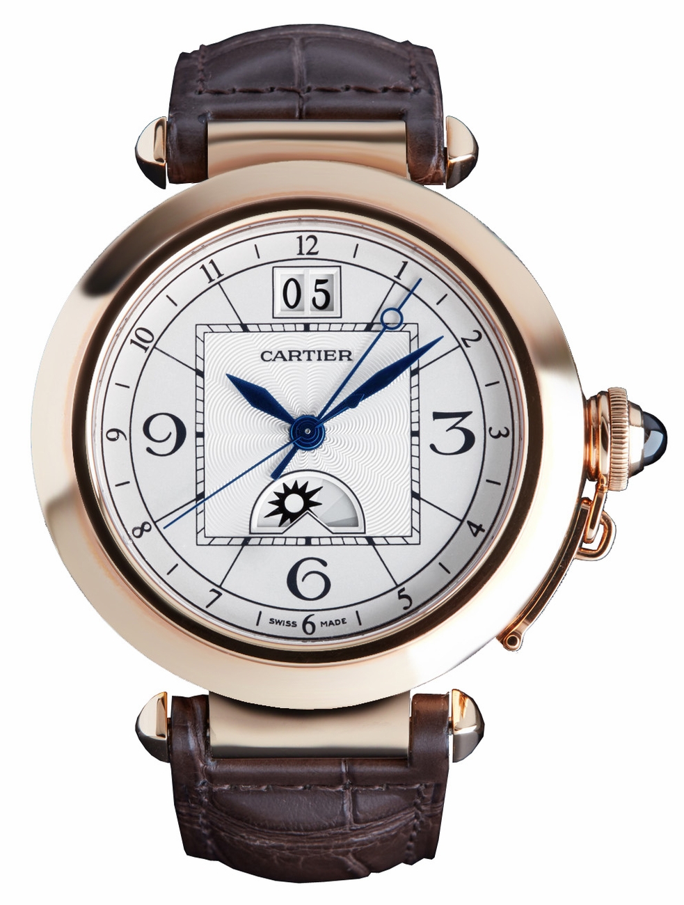 Cartier Pasha Watches Mens Guilloche Silver Self winding Automatic W3109151 Watch