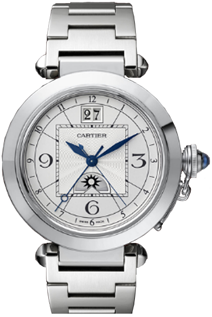 Cartier Pasha Watches Mens Guilloche Silver Self winding Automatic W31093M7 Watch