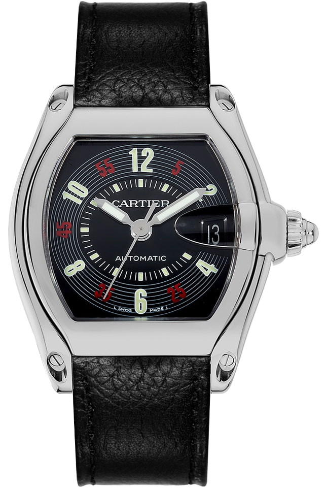 Cartier Roadster Watches Mens Black Self winding Automatic W62002V3-STRAP Watch