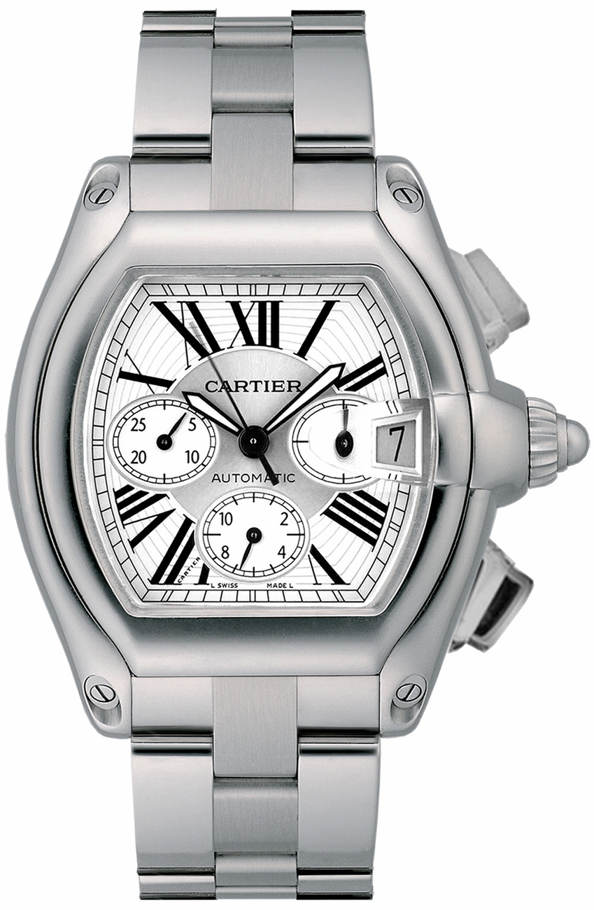 Cartier Roadster Watches Mens Silver Self winding Automatic W62019X6 Watch