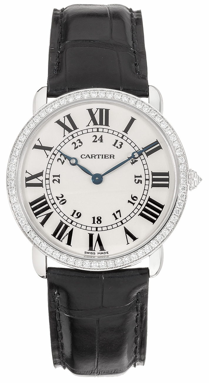 Cartier Ronde Louis Watches Mens Silver Manual Winding WR000551 Watch