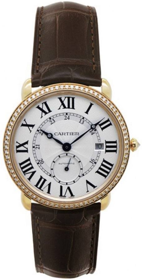 Cartier Ronde Louis Watches Mens Silver Self winding Automatic WR007017 Watch
